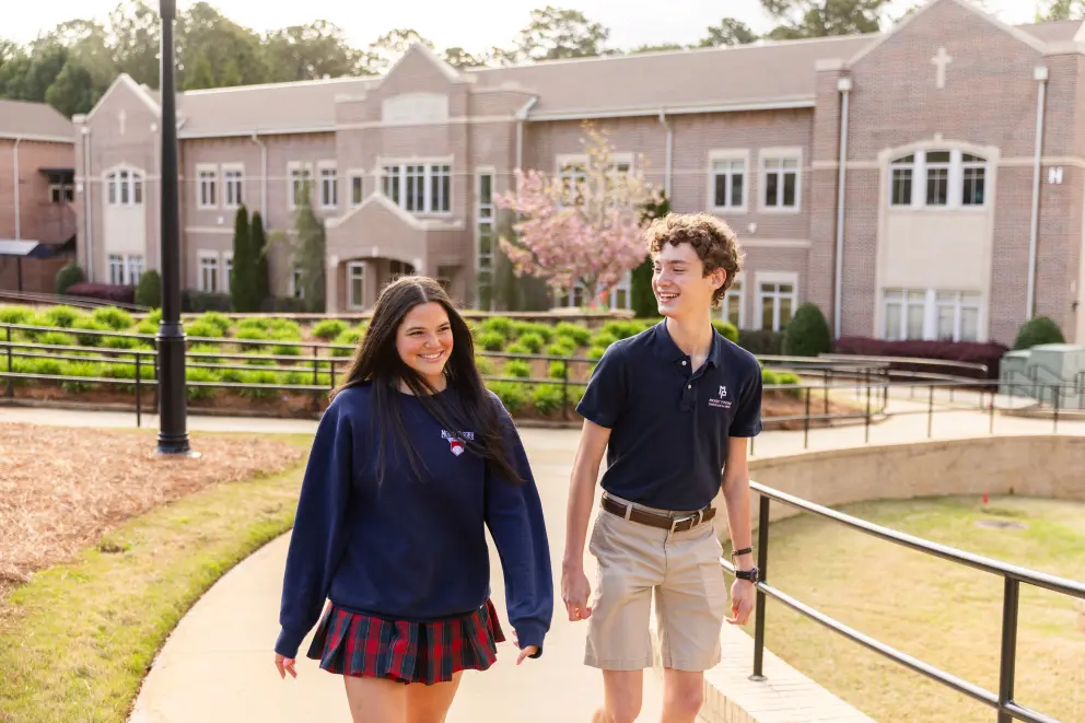 Students walking outside